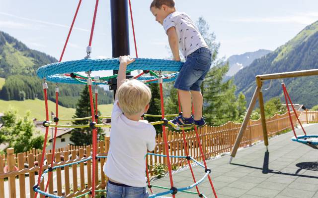 Children on a climbing frame