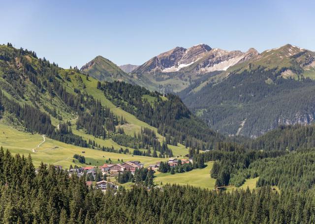 Panoramic view over the Berwang valley in Tyrol