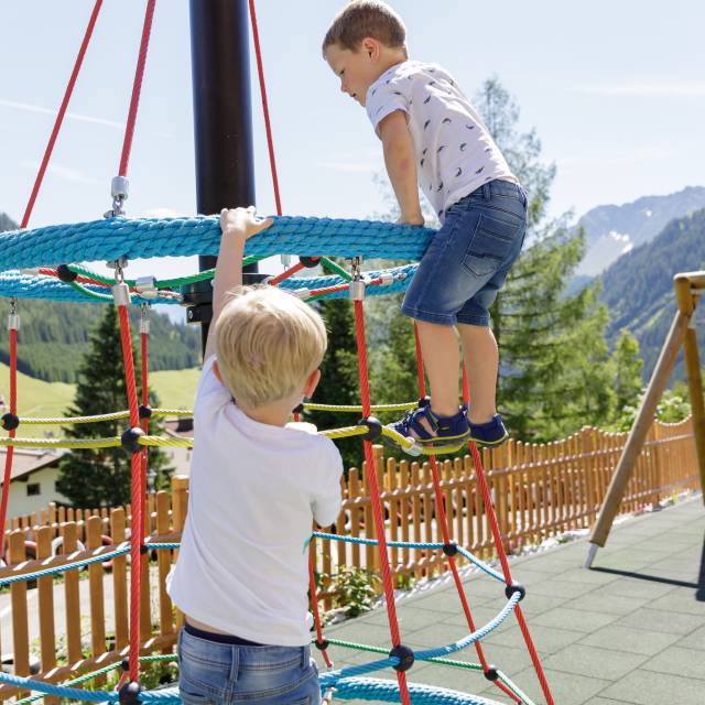 Children on a climbing frame