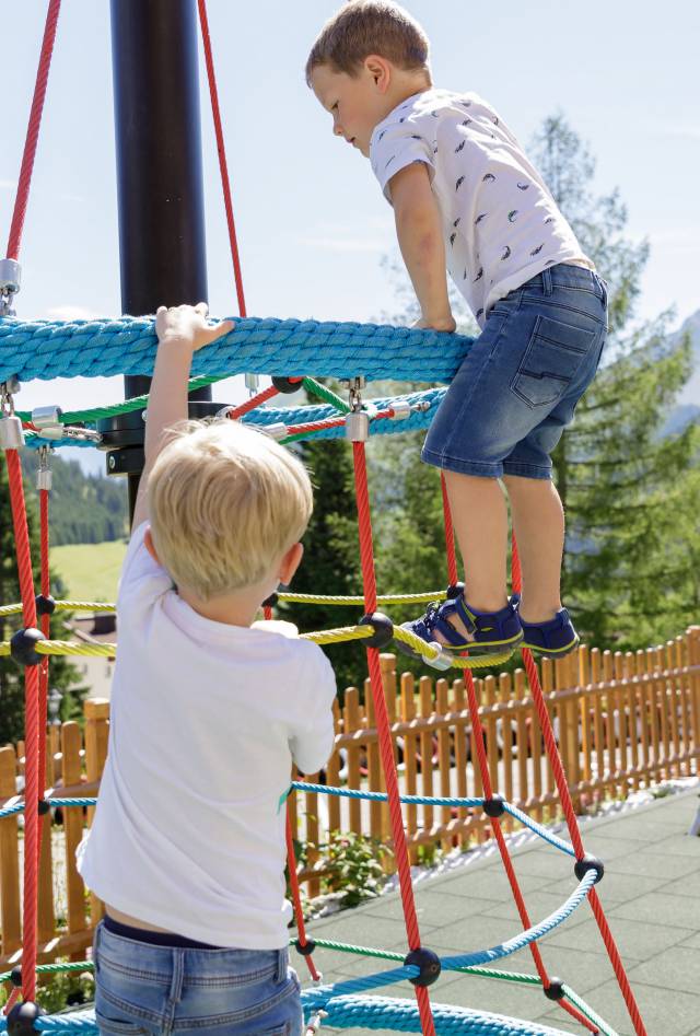 Children on a climbing frame