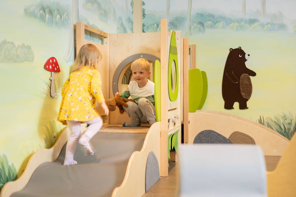 Toddlers playing in the baby playground
