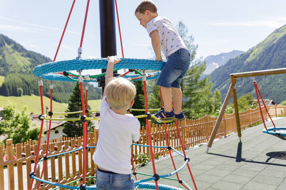 Children on a climbing frame